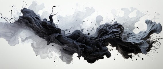 an ink black swirl on a white background
