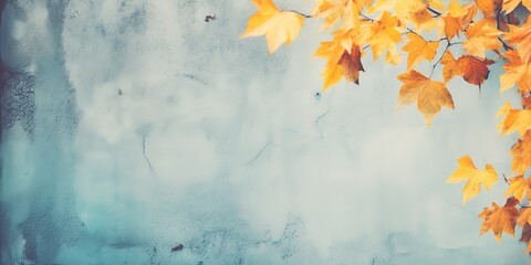 photo of autumn leaves with bokeh light behind it. generative AI