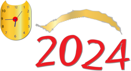 2024 Happy new year. Festive design for Christmas 