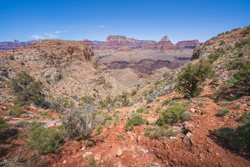 hiking the grandview trail in the grand canyon national park, arizona, usa