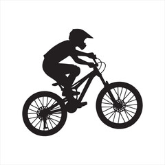 Obraz na płótnie Canvas Cycle Silhouette: Electric Bike Commuter, Green Transportation, and Eco-Friendly Urban Lifestyle 