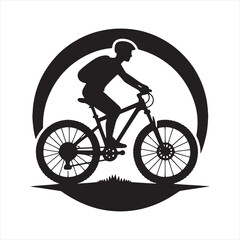 Obraz na płótnie Canvas Urban Cycling Lifestyle: Bicyclist Silhouette in Trendy City Setting, Stylish Transportation - Cycle Silhouette 