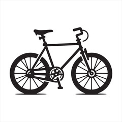 Cycle Silhouette: Racing Cyclist, Dynamic Speed, and Energetic Bicycling Action in Sporty Silhouette Form
