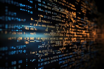 Programming code abstract background. Programming and coding concept. Close up of program code, Coding, programming, developing, typing script source languages symbols project data, AI Generated