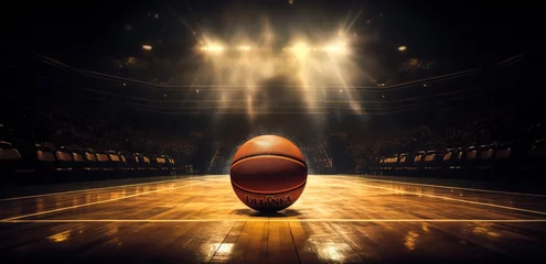Gardinen Basketball in the photo in the middle of the court © original logo