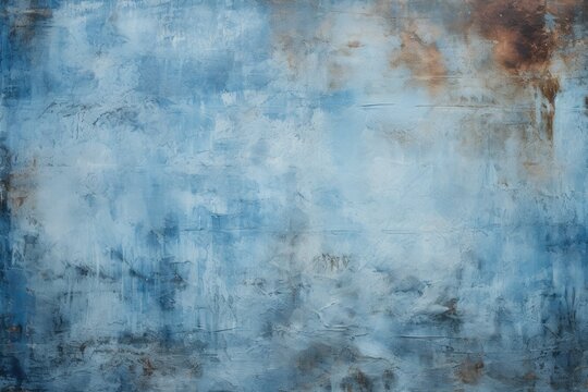 Old blue grunge wall texture. Background and texture for design, Dirty blue texture, AI Generated