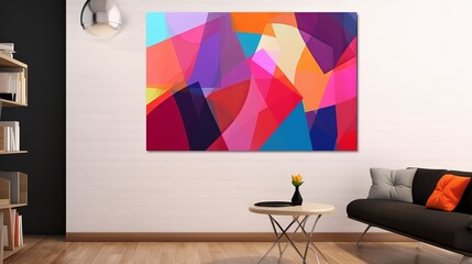 Digital art that is both geometric and modern, with colorful abstract elements
