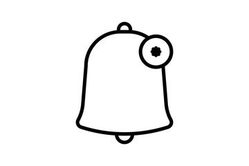 notification bell icon. icon related to basic web and UI. suitable for web site, app, user interfaces, printable etc. line icon style. simple vector design editable