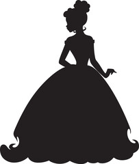 Princess line art silhouette Illustration Vector