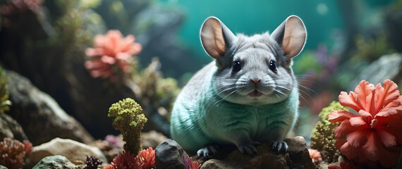 Chinchilla exploring a reef.