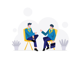 Free vector persons discussing business flat illustration