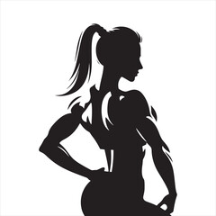 Gym Woman Silhouette: Silhouette of Fitness Conveying the Vibrancy, Energy, and Diversity of Women's Engagement in Physical Activity and Wellness Practices
