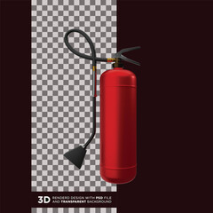 Obraz premium 3D rendered Extinguisher model png with transparent background. 