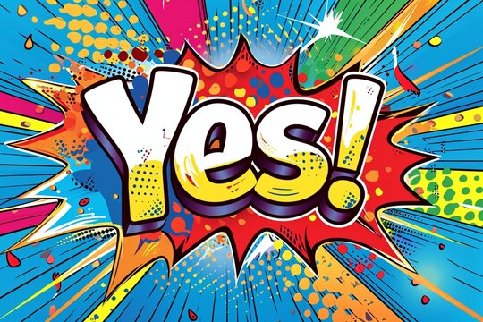 Comic-style Illustration of the Word "Yes"