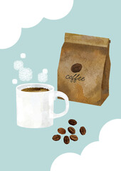 手描きのコーヒーのイメージイラスト