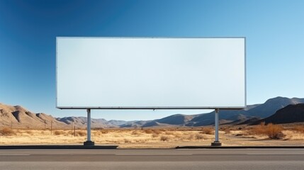 A blank billboard on the streets, a blank billboard with copy space for text or content, mockup of a blank billboard in a big city.