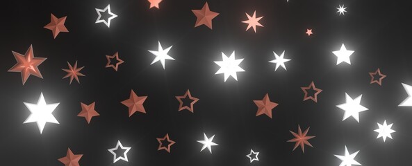 Plummeting Christmas Sparkles: Captivating 3D Illustration of Descending Holiday Star Glitters
