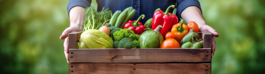 A housewife who enjoys gardening arranges freshly harvested organic vegetables and leafy vegetables...