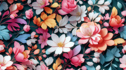 Fototapeta na wymiar Romantic Renderings: Cute Florals in 4K Harmony