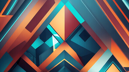 Futuristic background image geometric style. Ai generated.