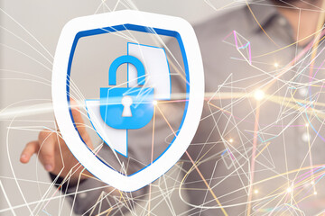 Information technology protected with firewall, secure access and encryption against cyber