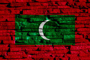 Flag of Republic of Maldives on a textured background. Concept collage. - obrazy, fototapety, plakaty