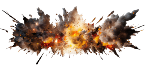Explosion, Explode destruction isolated on white or transparent background