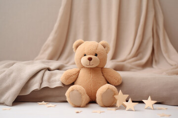 Fototapeta premium teddy bear on bed