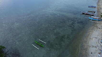 Aerial View of Fishing Boat in the Sea
