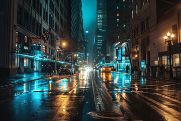 Fototapeta na wymiar New York in a captivating dark theme