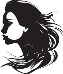 Beauty woman face silhouette illustration design vector