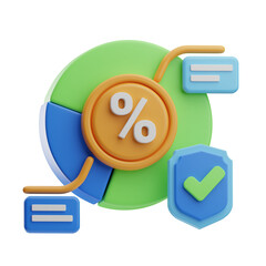 Insurance Object Data Protection 3D Illustration