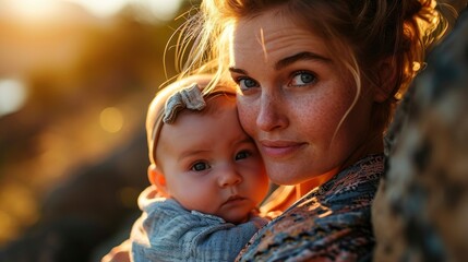 Obraz premium Happy Loving Caring Young Mother Her, Background HD For Designer