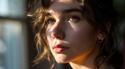 Fototapeta premium Head Shot Top Above View Portrait, Background HD For Designer