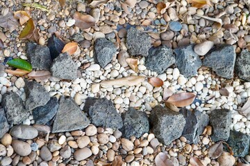 Pabble landscaping stones for garden floor.