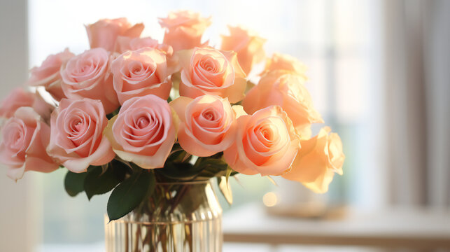 Indulge in the delicate beauty of a floral masterpiece as a glass vase holds a stunning bouquet of garden roses, perfectly arranged with artificial accents, creating a captivating centrepiece in a ro