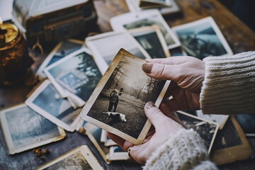 hands holding freshly developed analog photos, bringing to life the tangible and rewarding outcome of the analog process.