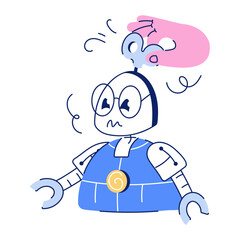 Grab this doodle illustration of toy robot 