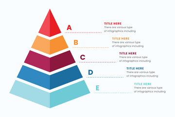 Pyramid infographic design element template, layout vector for presentation, banner, report, brochure, and flyer. - obrazy, fototapety, plakaty