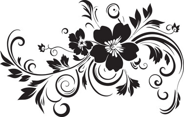 Flower Line Art Silhouette Illustration Vector
