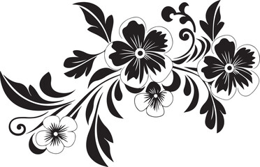 Flower Line Art Silhouette Illustration Vector