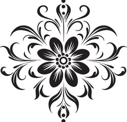 Flower Line Art Silhouette Illustration Vector