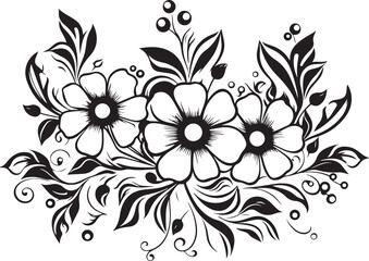 Flower Line Art Silhouette Illustration Vector