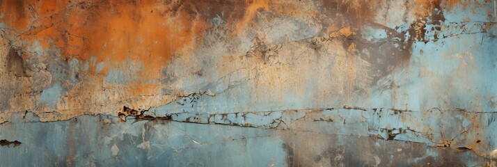 Texture of an old, scratched and rusty grunge concrete and metal structure - obrazy, fototapety, plakaty