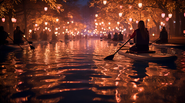 Thai fishermen holding torches on their boats, portrait of asian man with traditional thai costume, with burning candle and burning candle, thailand.generative ai, Pirates themed background - Pirates 