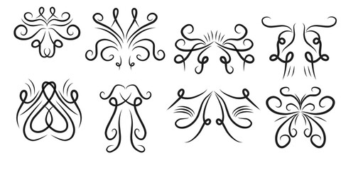 set collection of swirl design elements