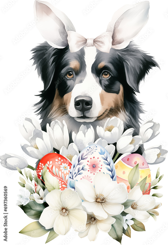 Aufkleber Easter aussie illustration created with Generative AI technology