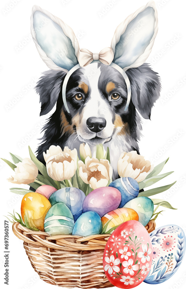 Aufkleber Easter aussie illustration created with Generative AI technology