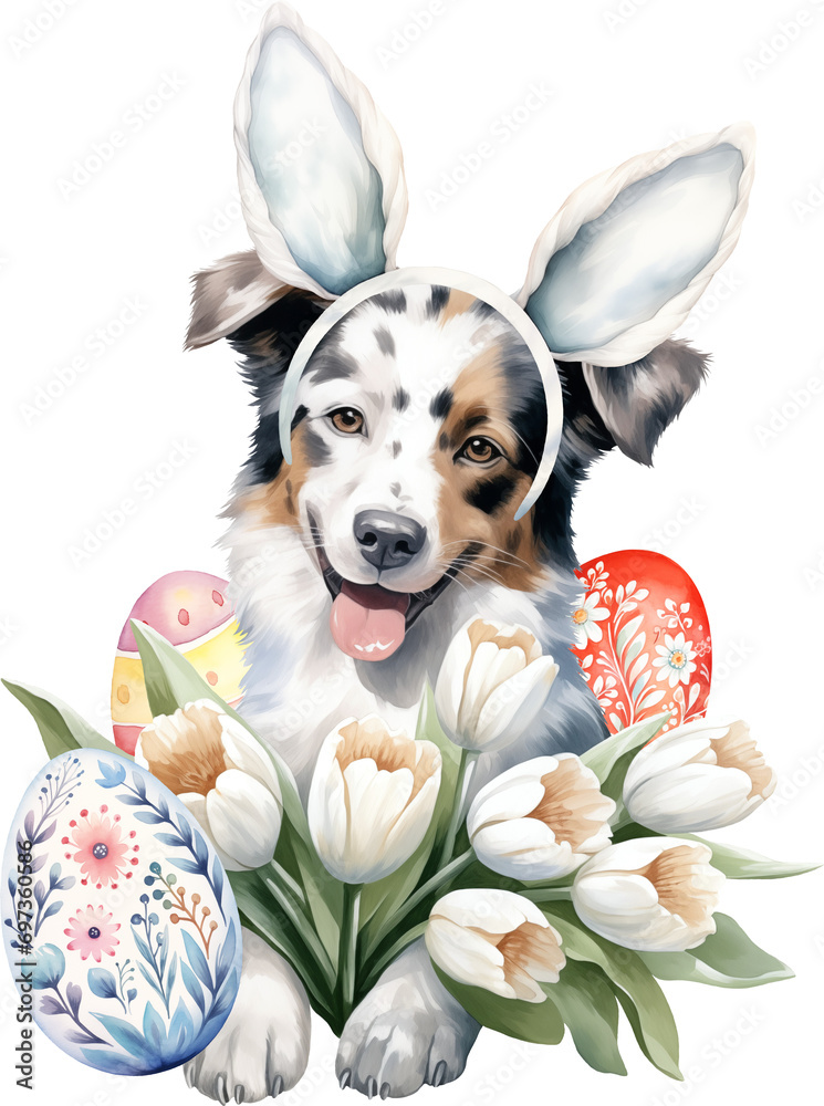 Poster Easter aussie illustration created with Generative AI technology