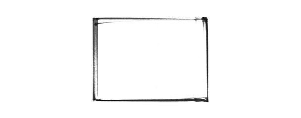 black marker box frame, Isolated hand drawn doodle element in png for highlighting text and images, for create a retro vintage style 